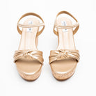Calvera Knot Strap Cork Wedges - Gold - view 3