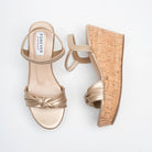 Calvera Knot Strap Cork Wedges - Gold - view 4
