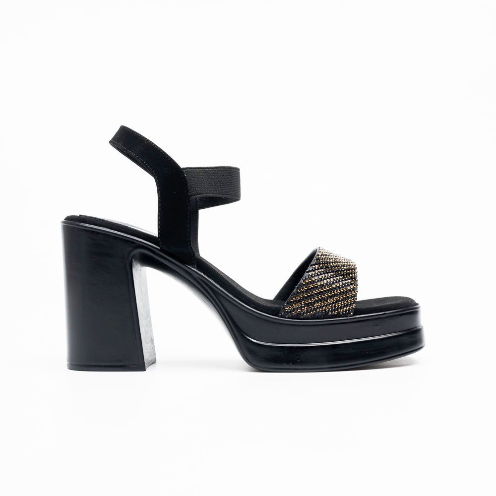 Vespera Glam Platform Sandals - Black