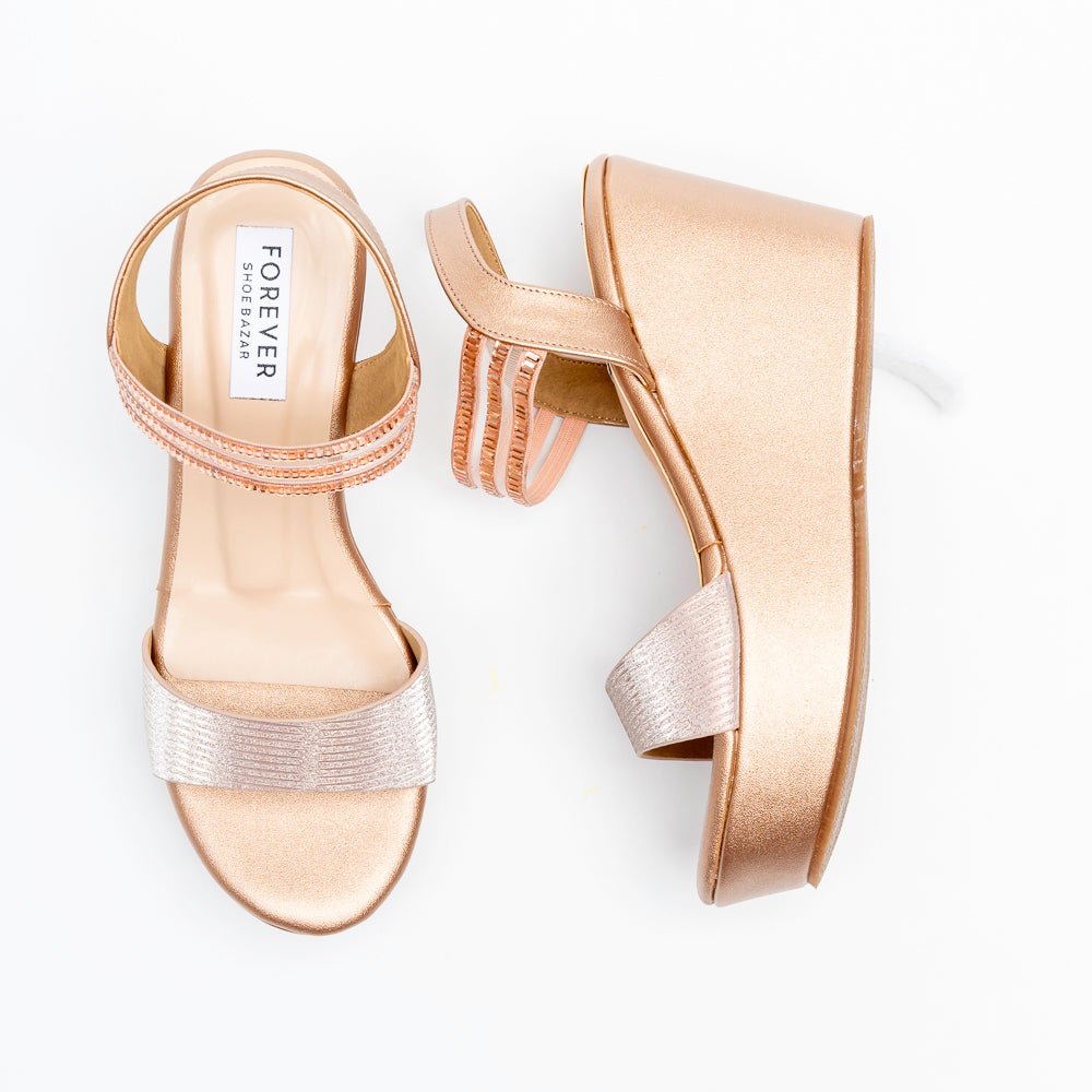 Aurielle Crystal Platform Wedges - Champagne - view 4