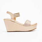 Aurielle Crystal Platform Wedges - Gold