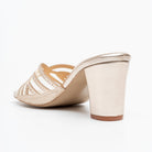 Gilded Mesh Dream - Gold Block Heel Slippers - view 5
