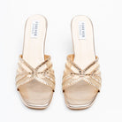 Gilded Mesh Dream - Gold Block Heel Slippers - view 3