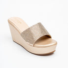 Crystal Glow - Gold Platform Heels