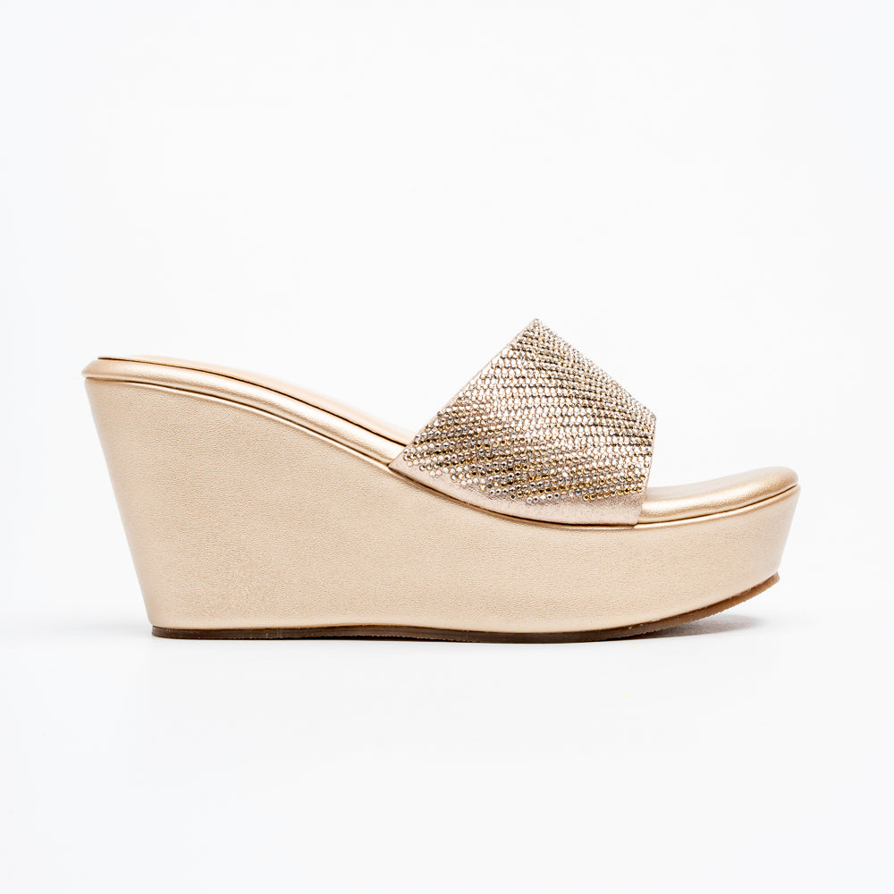 Crystal Glow - Gold Platform Heels - view 2