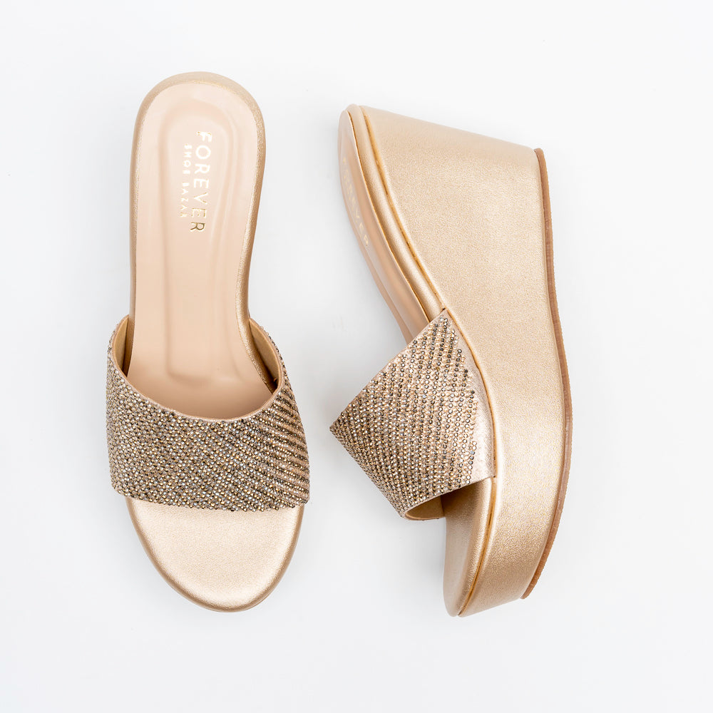 Crystal Glow - Gold Platform Heels - view 4