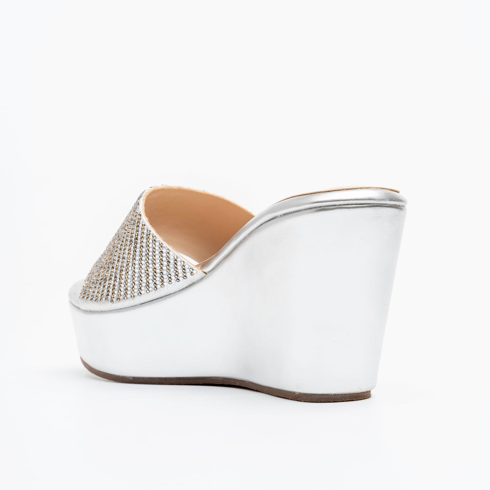 Crystal Glow - Silver Platform Heels - view 5