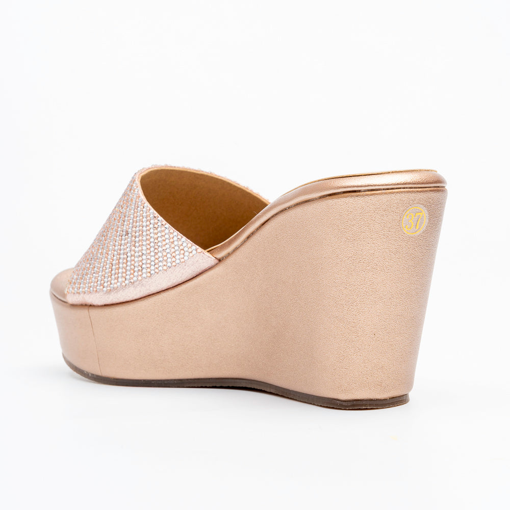 Crystal Glow - Champagne Platform Heels - view 5