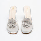 Celina Crystal Flower High Heels - Silver - view 3