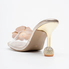 Celina Crystal Flower High Heels - Gold - view 5