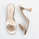 Celina Crystal Flower High Heels - Gold - view 4
