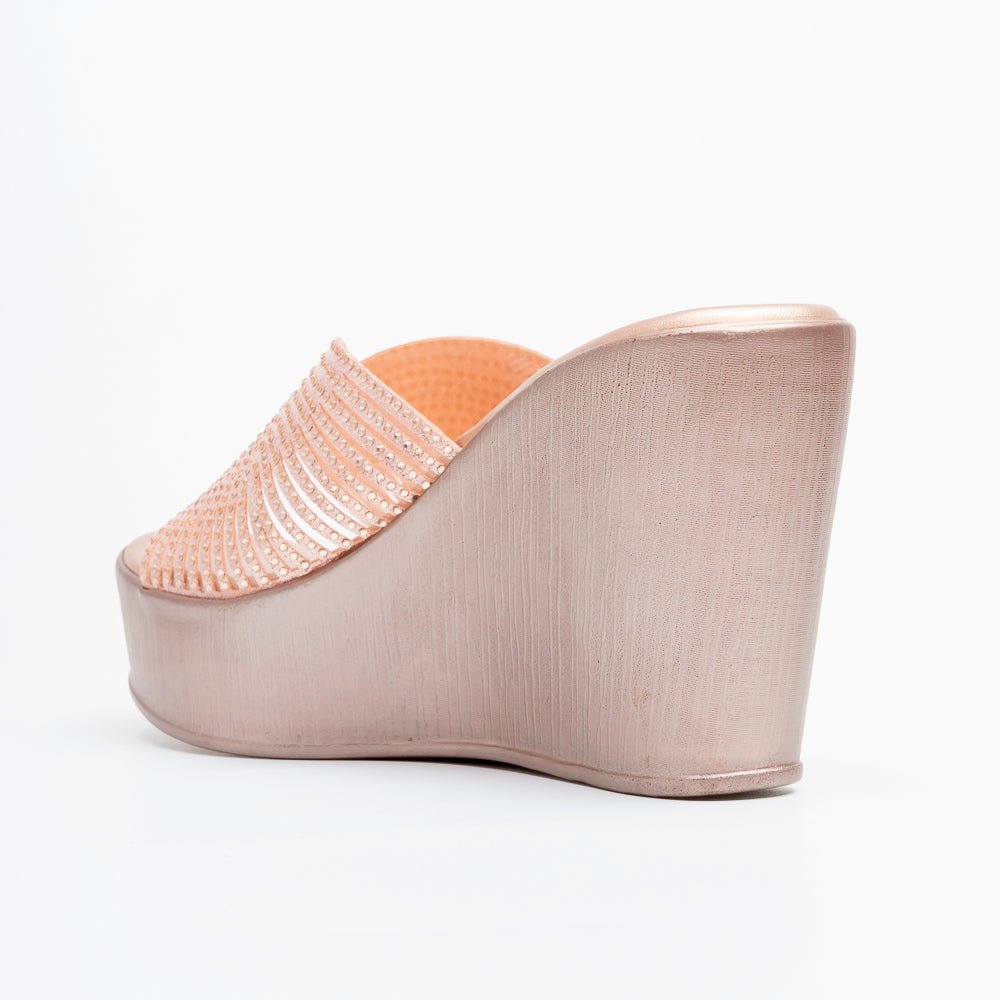 Marvelle Sparkle Wedge Slides - Champagne - view 5