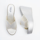Marvelle Sparkle Wedge Slides - Silver - view 4