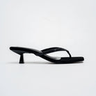 Valira Crystal V-Strap Kitten Heels - Black