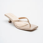 Valira Crystal V-Strap Kitten Heels - Gold - view 2