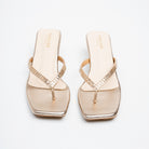 Valira Crystal V-Strap Kitten Heels - Gold - view 3