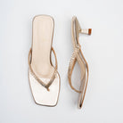 Valira Crystal V-Strap Kitten Heels - Gold - view 4