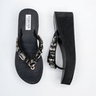 Orabella Jewel Wedge Sandals - Black - view 4