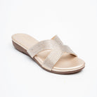 Lumiera Crystal Cross Slides - Gold - view 2