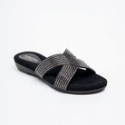 Lumiera Crystal Cross Slides - Black - view 2