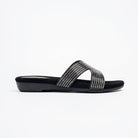 Lumiera Crystal Cross Slides - Black