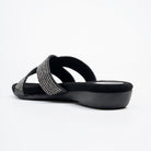 Lumiera Crystal Cross Slides - Black - view 5
