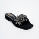 Noir Bloom Crystal Mules - Black - view 2
