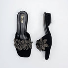 Noir Bloom Crystal Mules - Black - view 4
