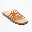 Orlina Scroll Strap Slides - Tan - view 2