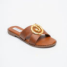 Aurelia Luxe Slides - Tan Flats - view 2
