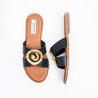 Aurelia Luxe Slides - Black Flats - view 4