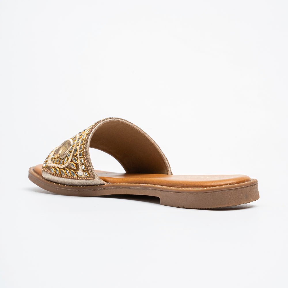 Zahra Mirror Luxe - Gold Flats - view 5