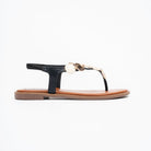 Coin Cascade - Black Flat Sandal - view 2