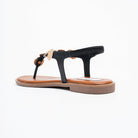 Coin Cascade - Black Flat Sandal - view 6