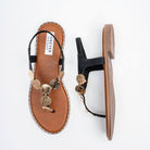 Coin Cascade - Black Flat Sandal - view 5