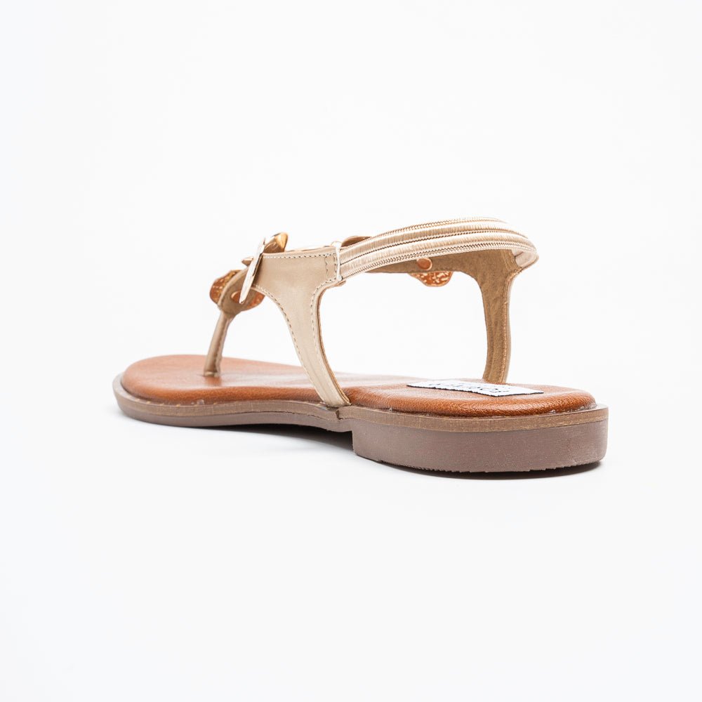 Coin Cascade - Gold Flat Sandal - view 6