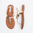 Coin Cascade - Gold Flat Sandal - view 4