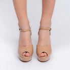 The Skyline Slay Beige Platform Heels — back view | Forever Shoe Bazar