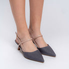 The Denim Stiletto - Grey Casual Heels — view 3