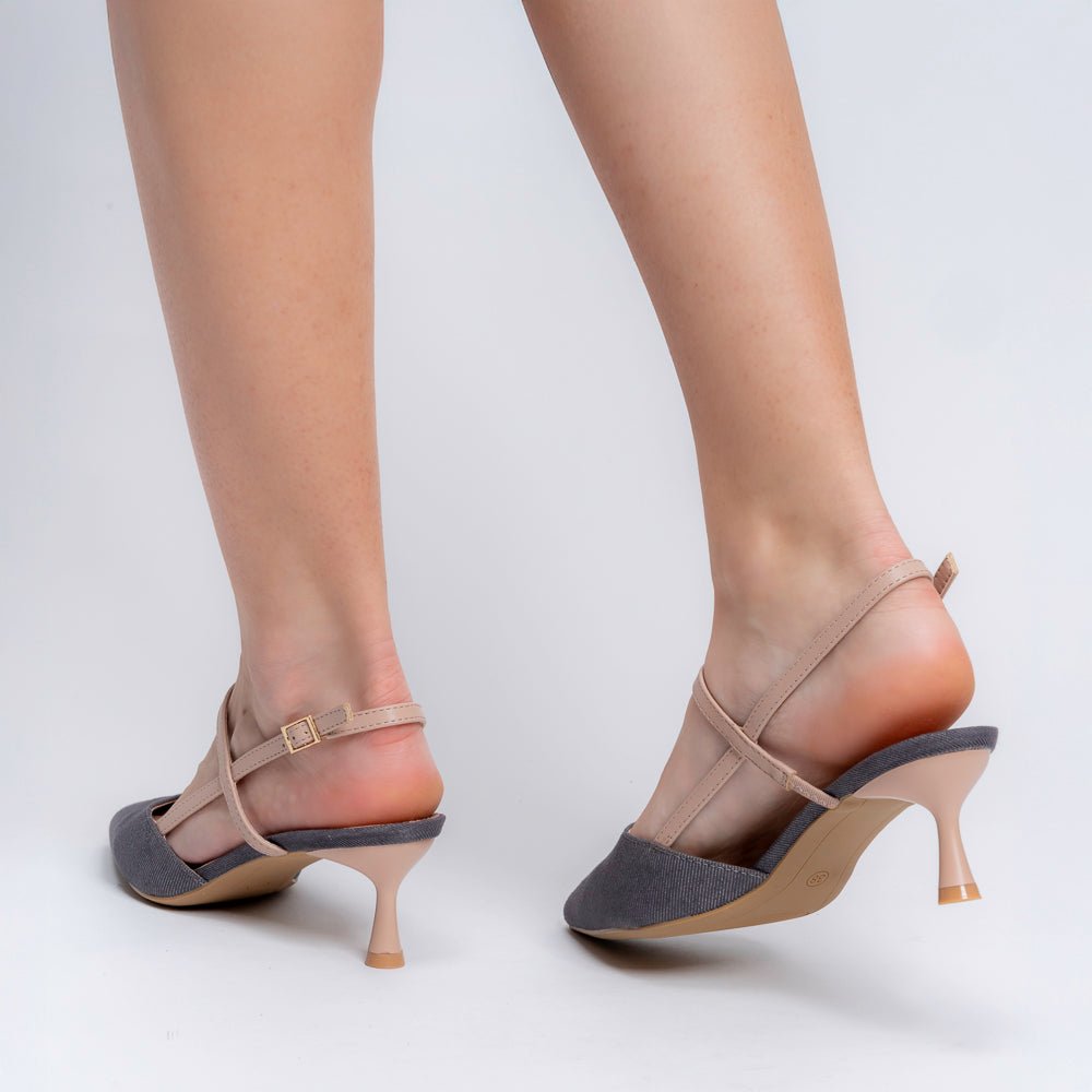 The Denim Stiletto - Grey Casual Heels — view 5