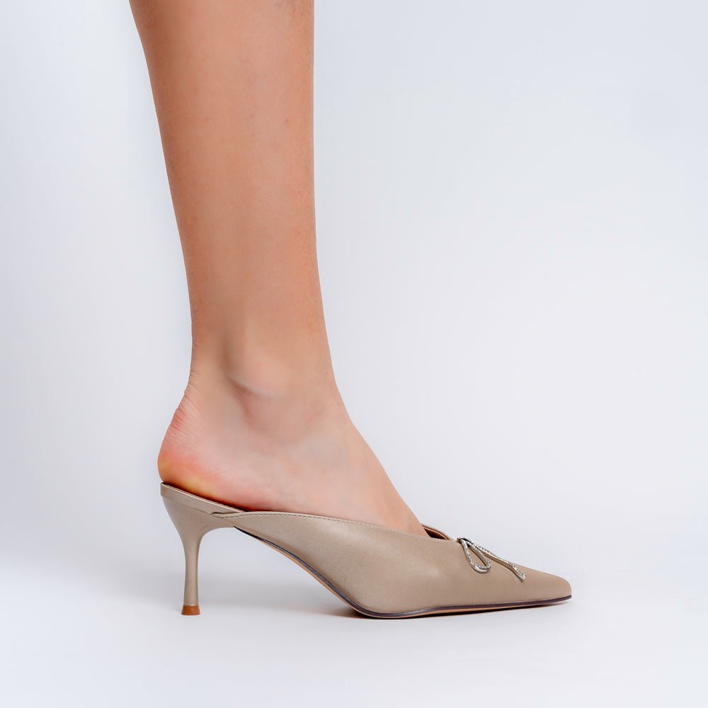 The Bow Drop - Gold Mules — view 4