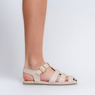 The Caged Slay - Beige Flats — view 2