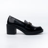 Elevated Elegance - Black Heeled Loafers