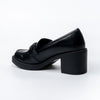 Elevated Elegance - Black Heeled Loafers