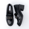 Elevated Elegance - Black Heeled Loafers