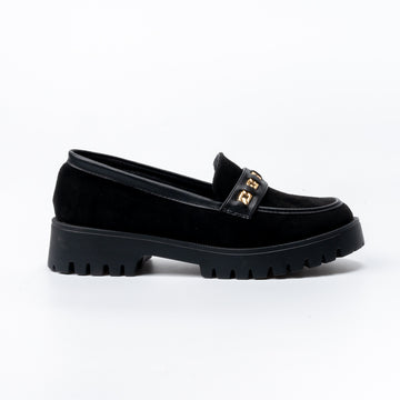 Chic Black Suede Loafers