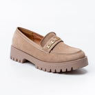Chic Khaki Suede Loafers - view 2