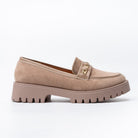 Chic Khaki Suede Loafers