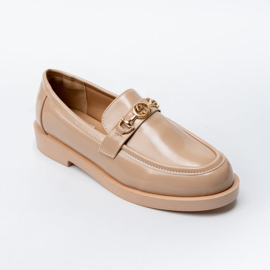 Urban Gloss - Beige Patent Loafers