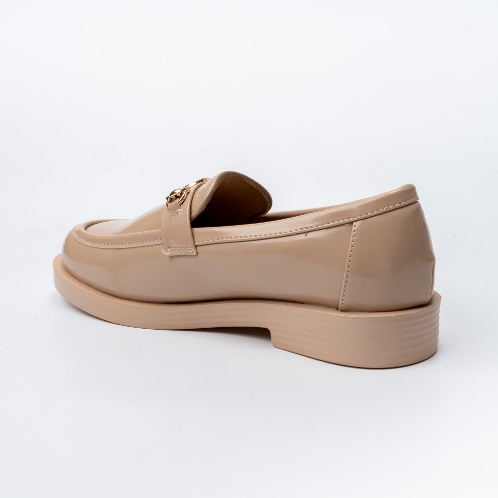 Urban Gloss - Beige Patent Loafers - view 3